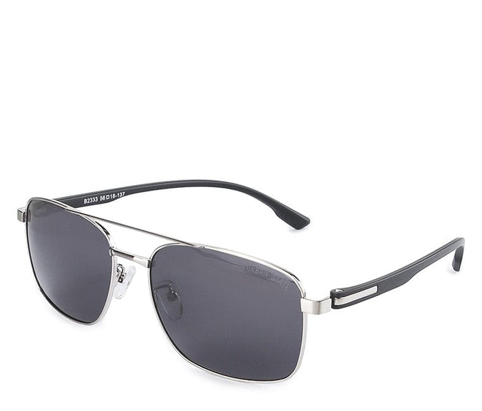 Polarized Metal Frame Modern Aviator Sunglasses - Black Black