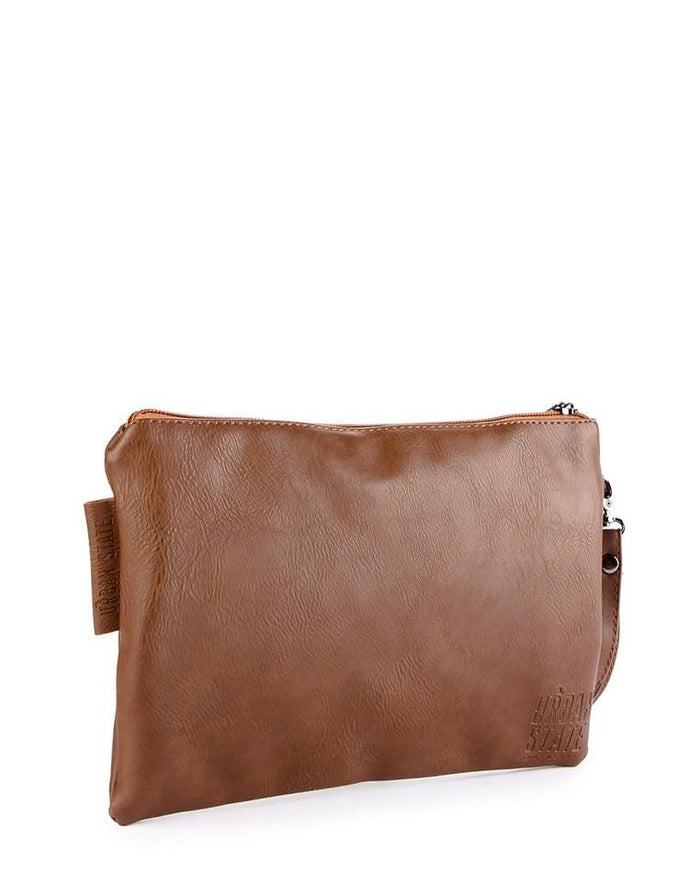 Distressed Leather Pouch Clutch - Camel Clutch - Urban State Indonesia
