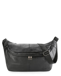 Distressed Leather Concept Belt Bag - Black