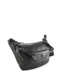 Distressed Leather Concept Belt Bag - Black