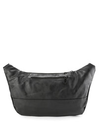 Distressed Leather Concept Belt Bag - Black