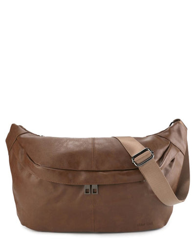 Distressed Leather Concept Belt Bag - Camel