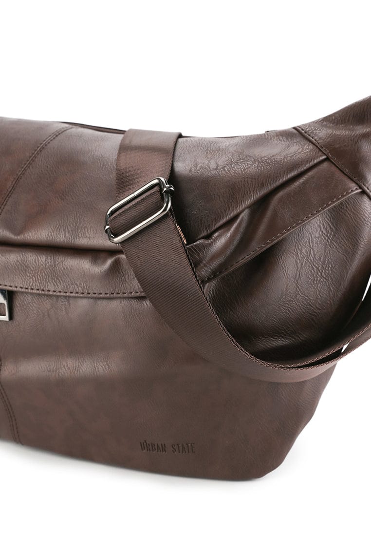 Distressed Leather Concept Belt Bag - Dark Brown