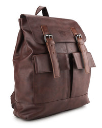 Distressed Leather Hitch Backpack - Dark Brown