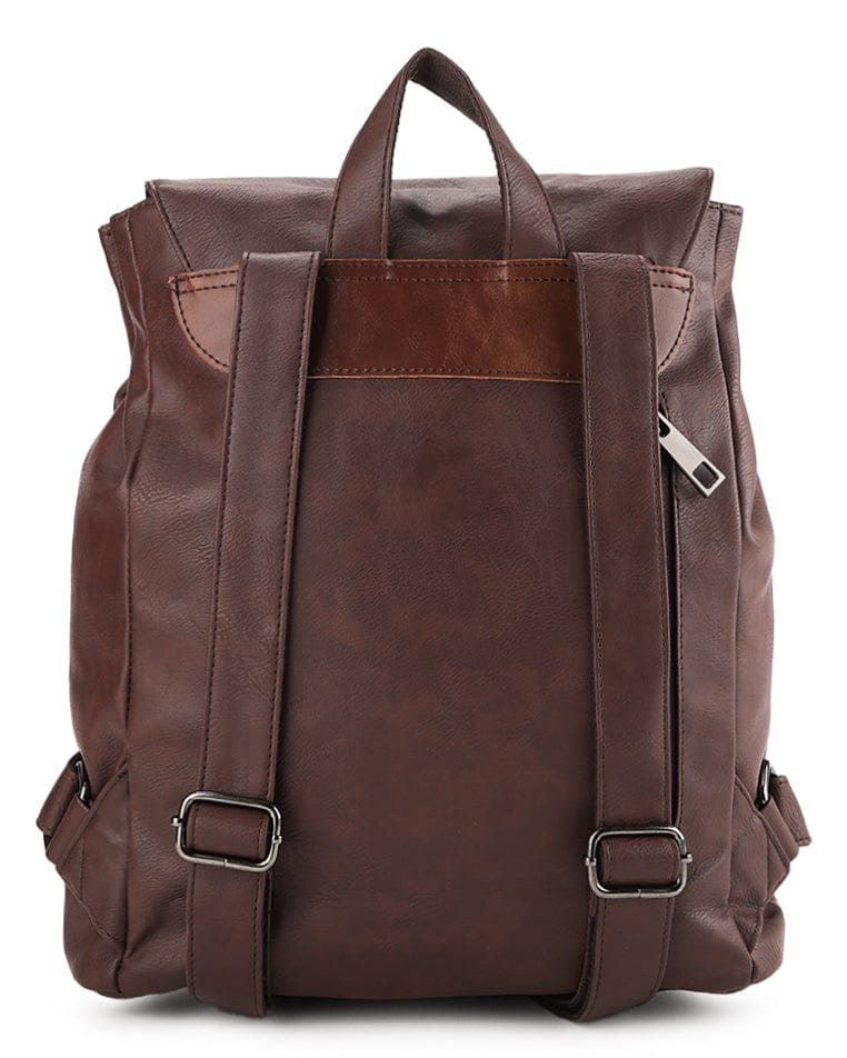 Distressed Leather Hitch Backpack - Dark Brown