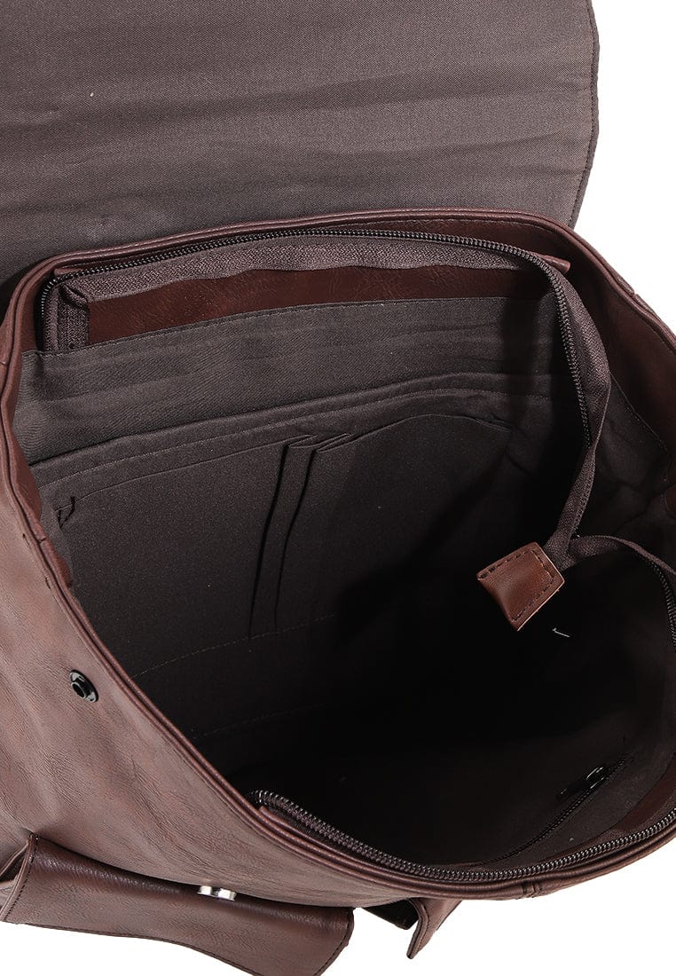 Distressed Leather Hitch Backpack - Dark Brown