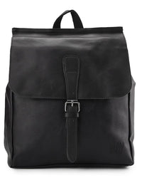 Distressed Leather Hunter Backpack - Black