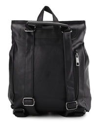 Distressed Leather Hunter Backpack - Black