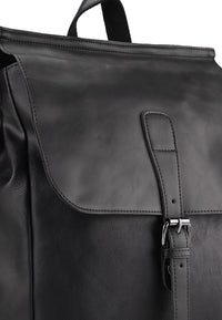 Distressed Leather Hunter Backpack - Black