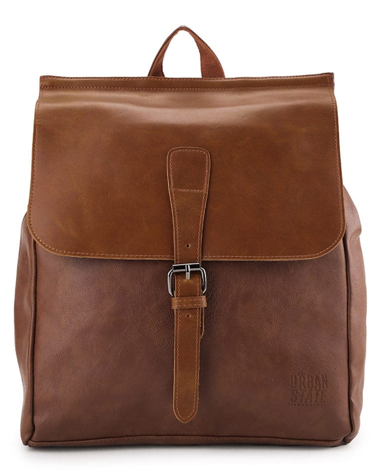 Distressed Leather Hunter Backpack - Camel