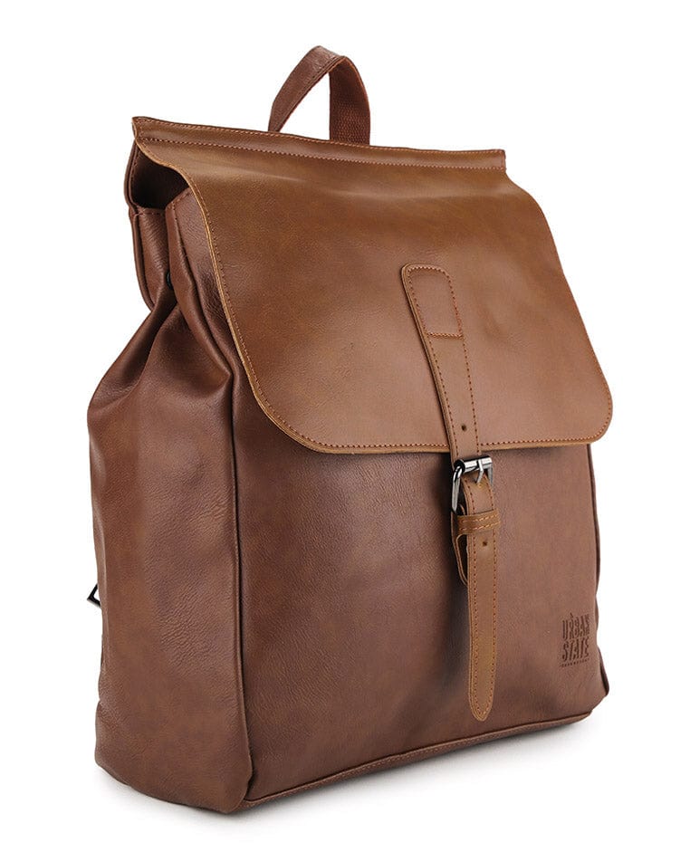 Distressed Leather Hunter Backpack - Camel