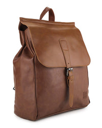 Distressed Leather Hunter Backpack - Camel