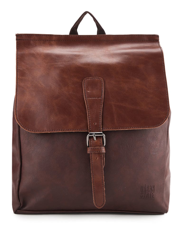 Distressed Leather Hunter Backpack - Dark Brown