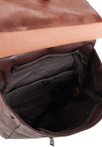 Distressed Leather Hunter Backpack - Dark Brown