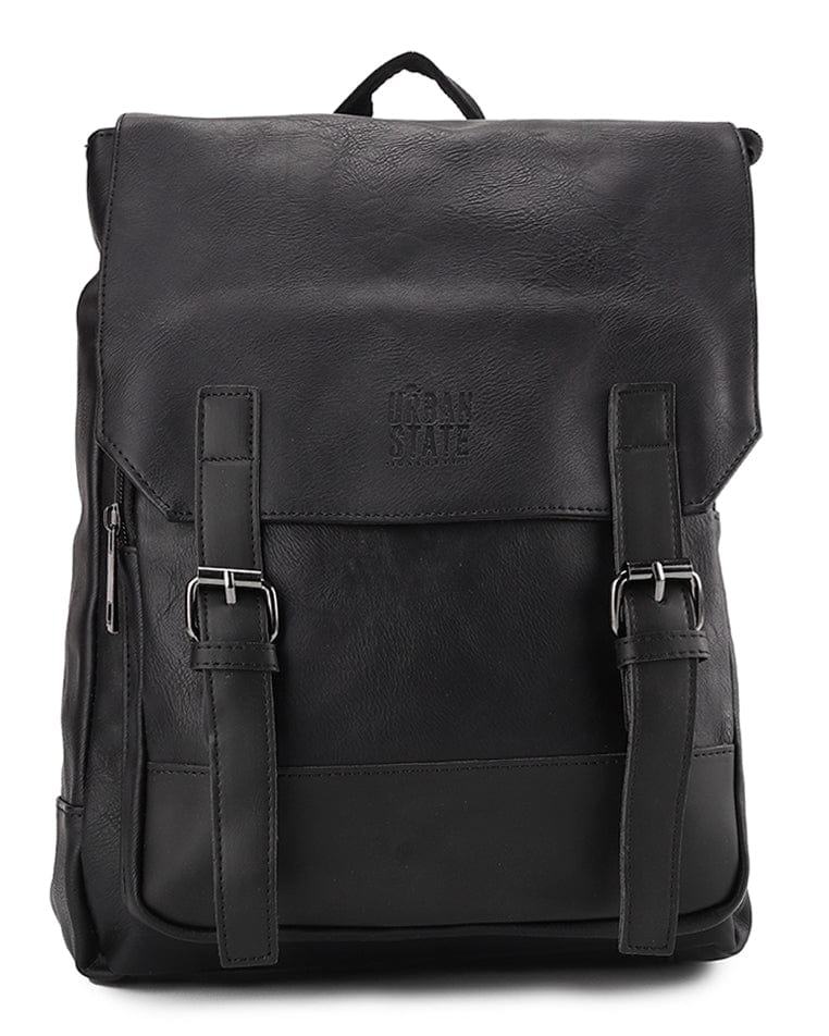 Distressed Leather Relay Backpack - Black