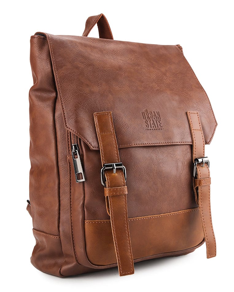 Distressed Leather Relay Backpack - Camel