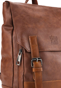 Distressed Leather Relay Backpack - Camel