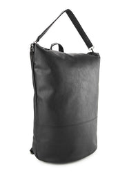 Distressed Leather Essential Backpack - Black