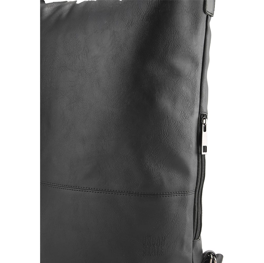 Distressed Leather Essential Backpack - Black