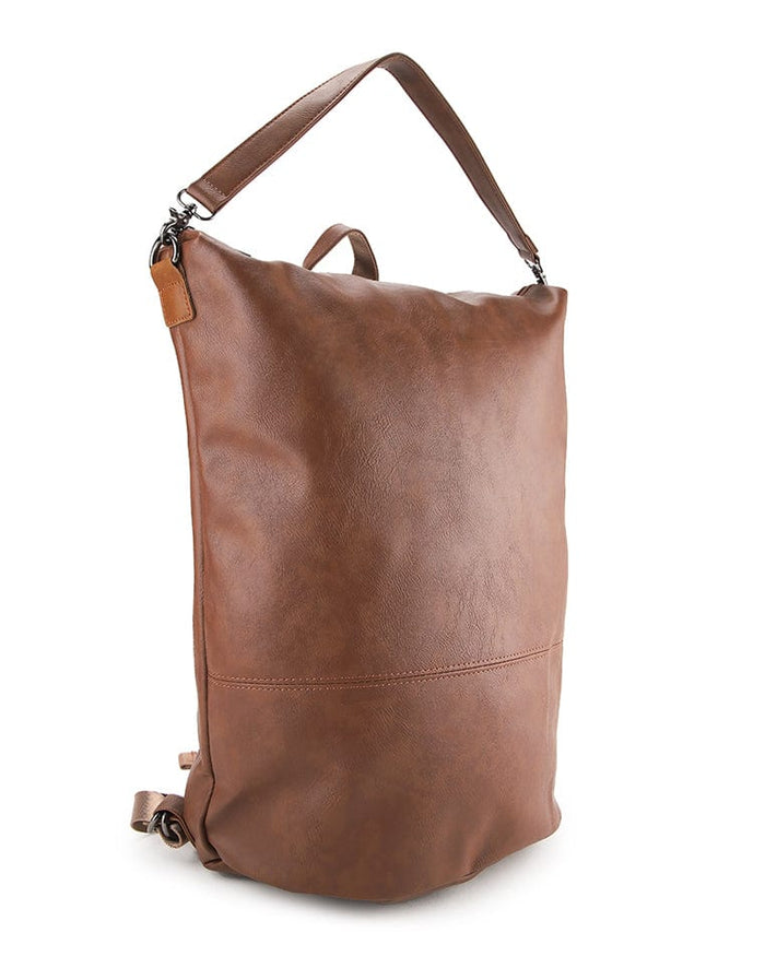 Distressed Leather Essential Backpack - Camel