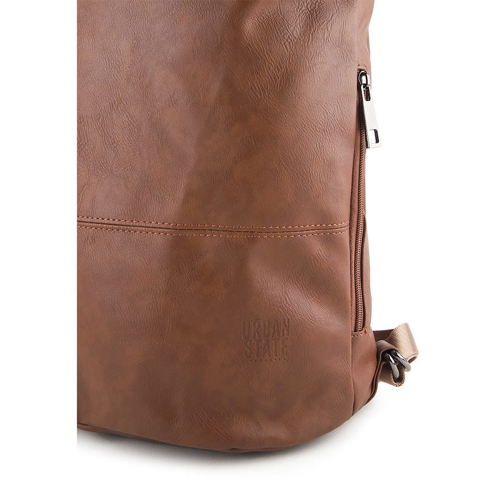 Distressed Leather Essential Backpack - Camel