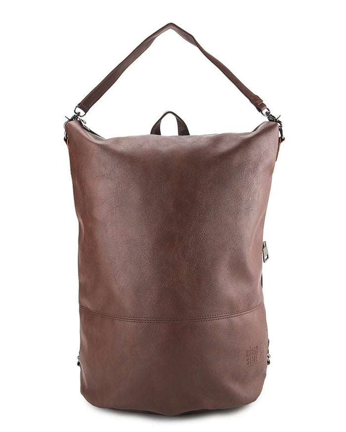 Distressed Leather Essential Backpack - Dark Brown