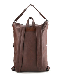 Distressed Leather Essential Backpack - Dark Brown