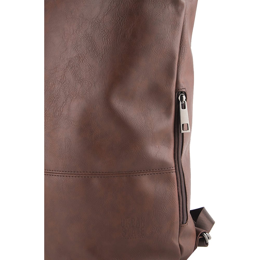 Distressed Leather Essential Backpack - Dark Brown