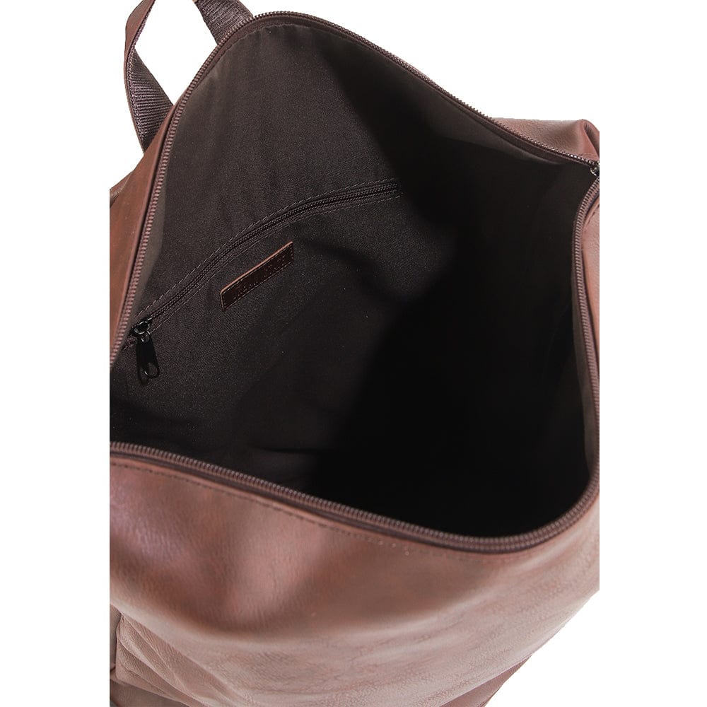 Distressed Leather Essential Backpack - Dark Brown