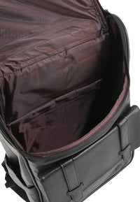 Distressed Leather Expedition Backpack - Black