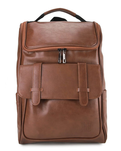 Distressed Leather Expedition Backpack - Camel