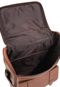 Distressed Leather Expedition Backpack - Camel