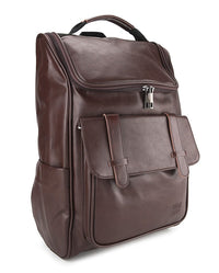 Distressed Leather Expedition Backpack - Dark Brown
