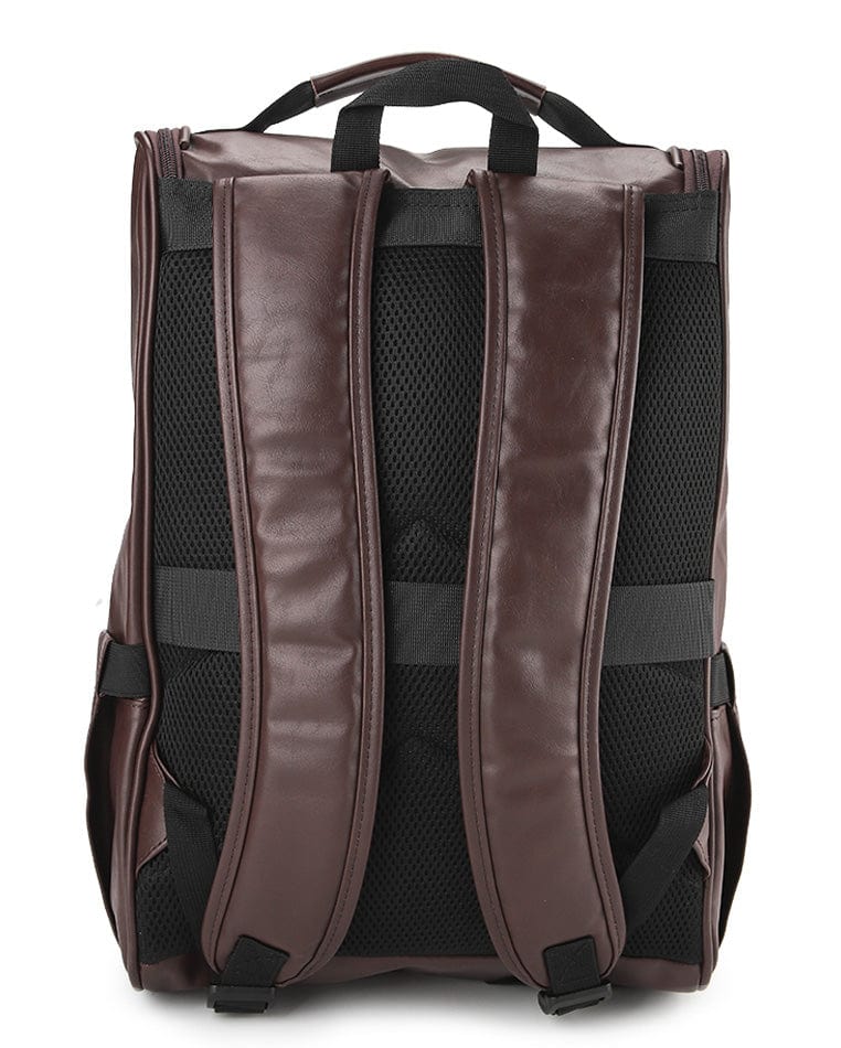 Distressed Leather Expedition Backpack - Dark Brown