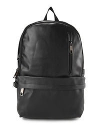 Distressed Leather Cityform Backpack - Black