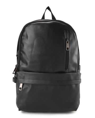 Distressed Leather Cityform Backpack - Black
