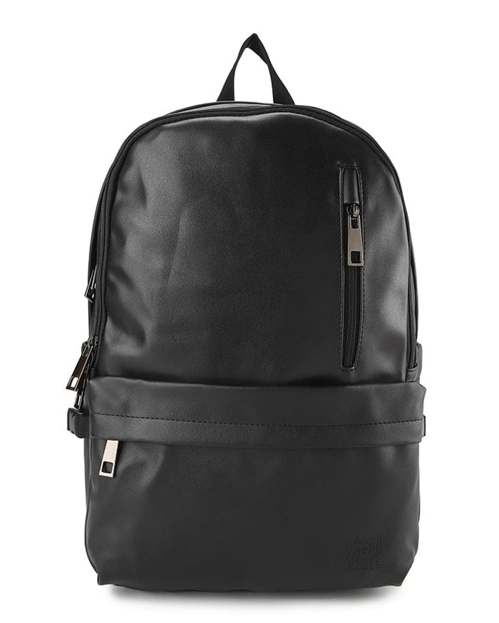 Distressed Leather Cityform Backpack - Black