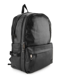 Distressed Leather Cityform Backpack - Black