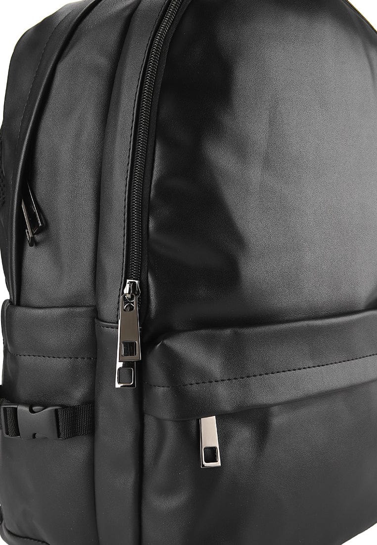 Distressed Leather Cityform Backpack - Black