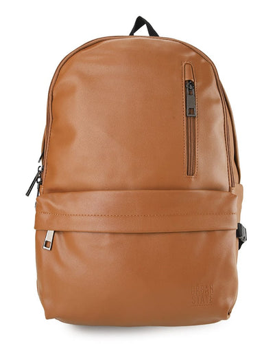 Distressed Leather Cityform Backpack - Camel