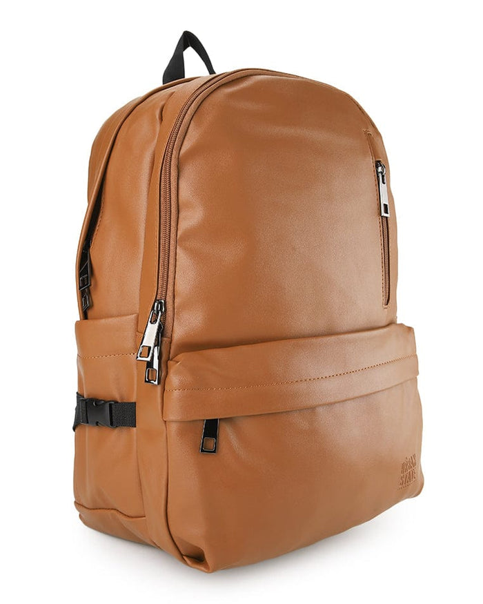 Distressed Leather Cityform Backpack - Camel