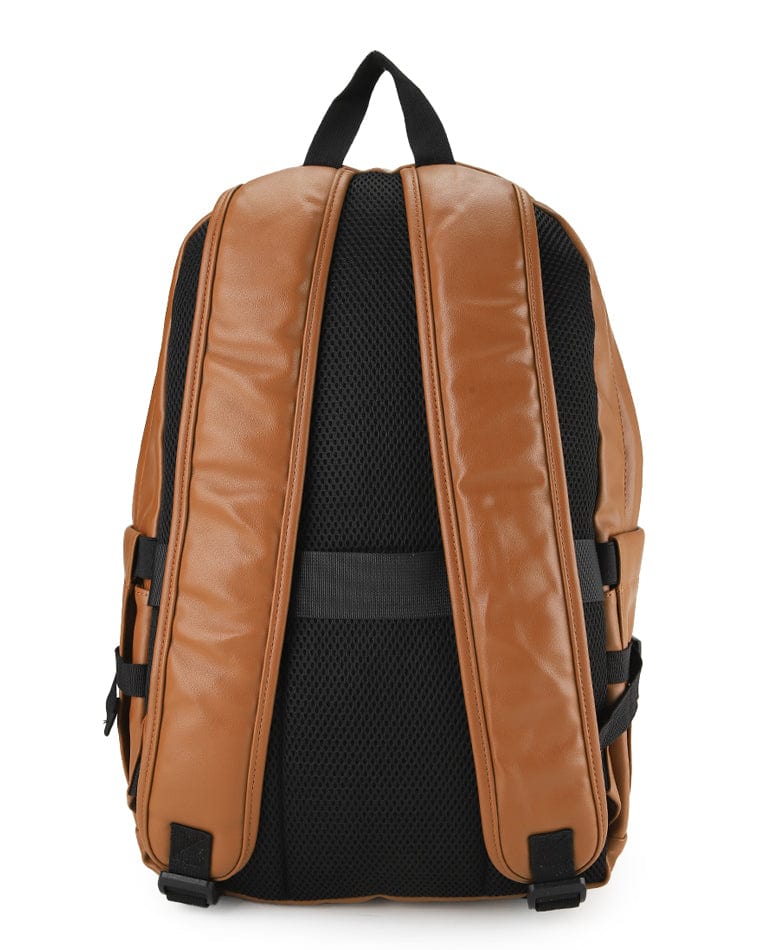 Distressed Leather Cityform Backpack - Camel