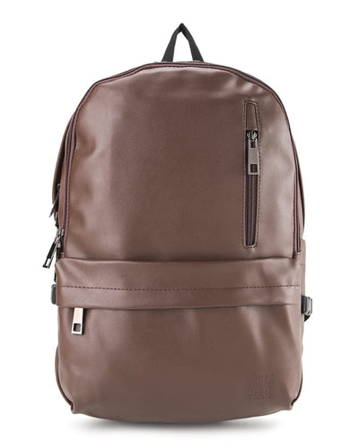 Distressed Leather Cityform Backpack - Dark Brown