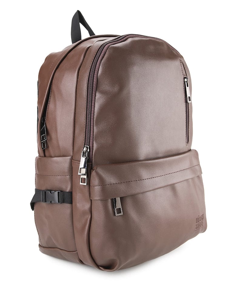 Distressed Leather Cityform Backpack - Dark Brown
