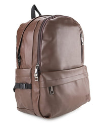 Distressed Leather Cityform Backpack - Dark Brown