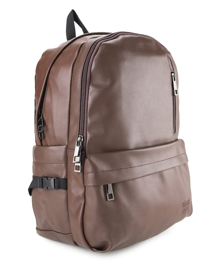 Distressed Leather Cityform Backpack - Dark Brown