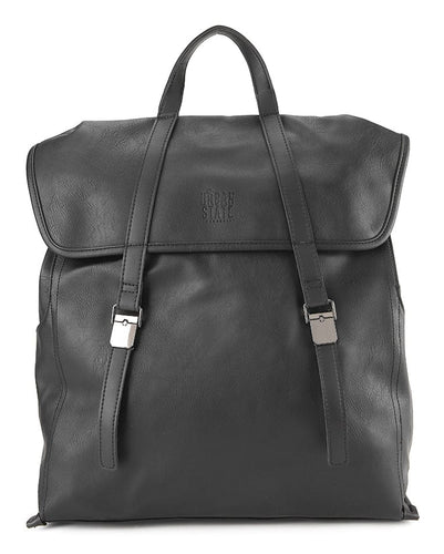 Distressed Leather Atlas Backpack - Black