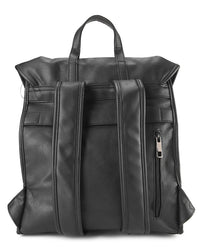 Distressed Leather Atlas Backpack - Black