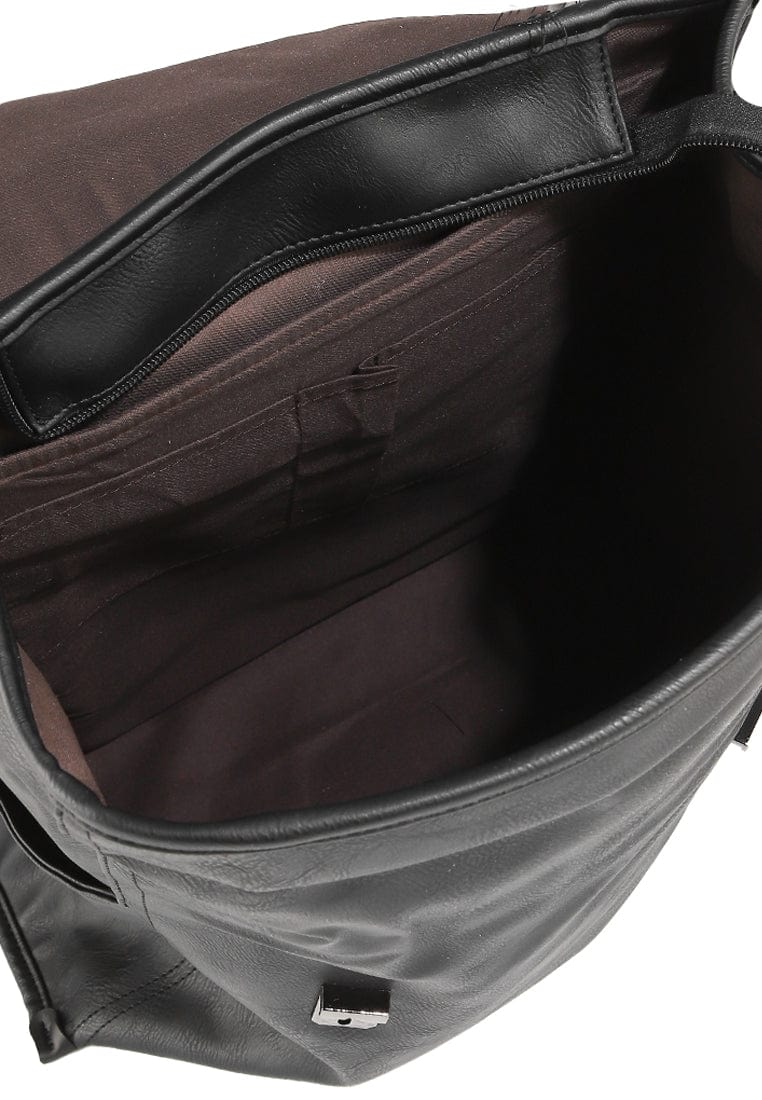 Distressed Leather Atlas Backpack - Black