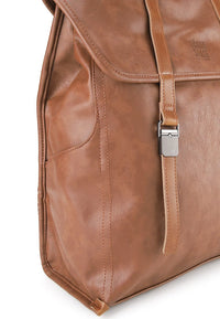 Distressed Leather Atlas Backpack - Camel